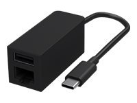 Microsoft Surface USB-C to Ethernet and USB Adapter - Netzwerk-/USB-Adapter - USB-C 3.1 - Gigabit Ethernet x 1 + USB 3.1 x 1 - Schwarz