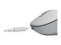Microsoft Surface Precision Mouse - Maus - ergonomisch - F&uuml;r Rechtsh&auml;nder - optisch - 6 Tasten - kabellos, kabelgebunden - Bluetooth 4.0, USB 2.0 - Hellgrau