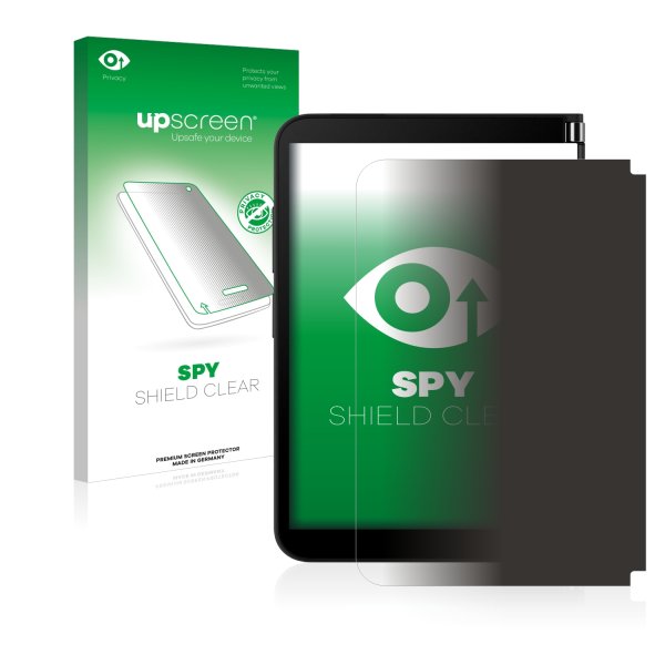 upscreen Spy Shield Clear Premium Blickschutzfolie für Microsoft Surface Duo 2 (Äußeres Display)