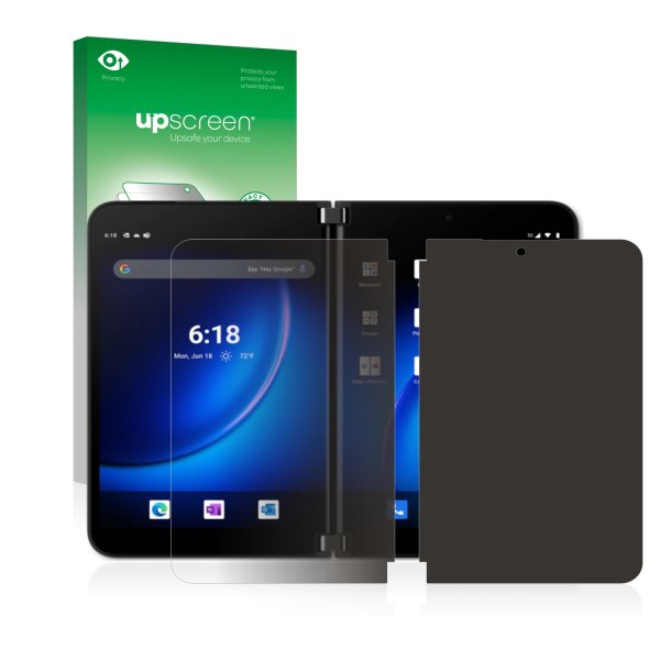 upscreen Spy Shield Clear Premium Blickschutzfolie für Microsoft Surface Duo 2 (Inneres Display)